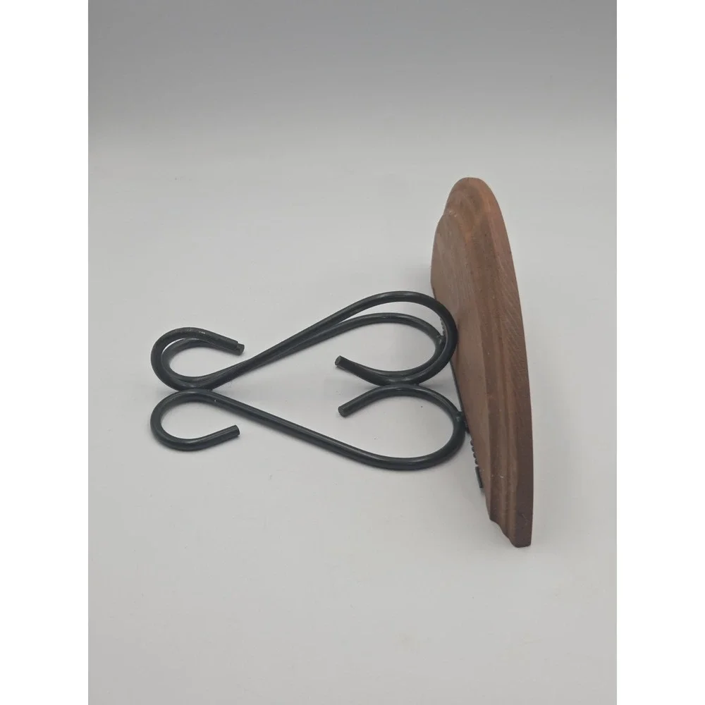 Home Interiors & Gifts Half-Round Wood Wall Shelf with Green Metal Bracket